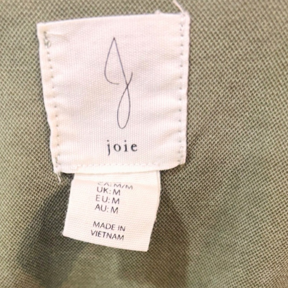 Joie Olive Green V-Neck Spaghetti Strap Sharkbite Midi Slip Dress Womens Medium - Picture 2 of 9